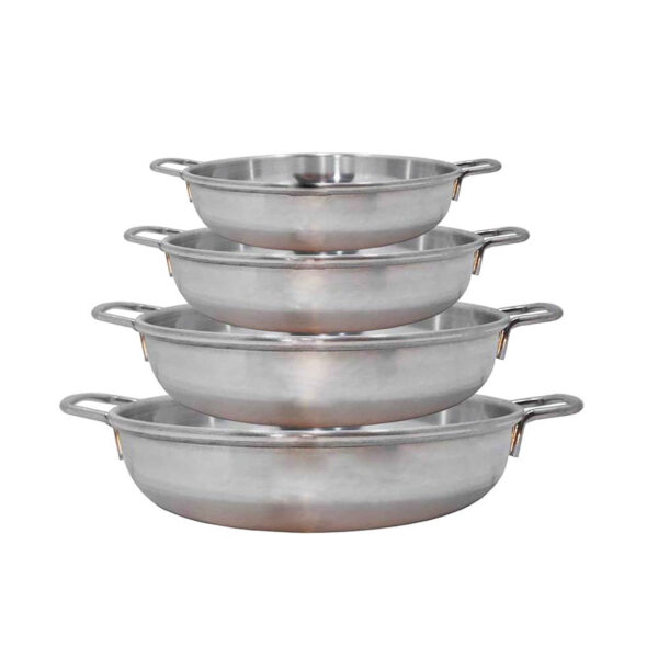 户外露营平底锅 – 轻便，篝火兼容，四件套