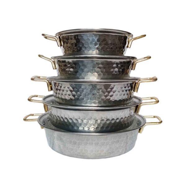 户外露营平底锅 – 轻便，篝火适用，五件套