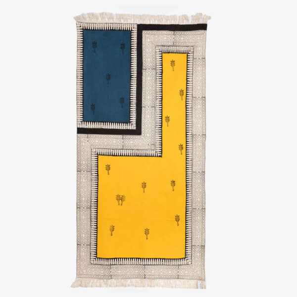 手工亚麻木刻印花桌旗——Techra 款