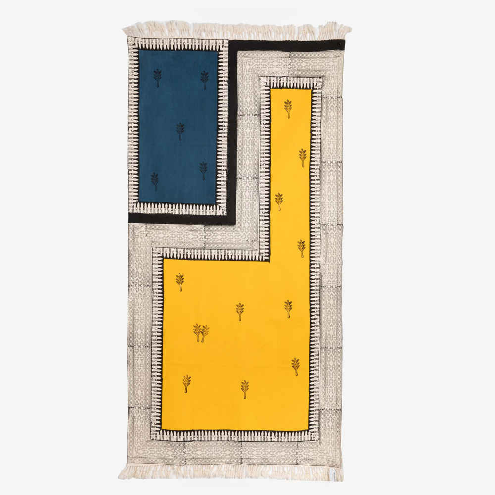 Main image of 手工亚麻木刻印花桌旗——Techra 款