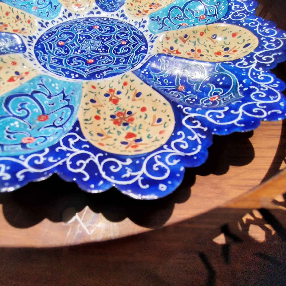 装饰铜盘——手绘波斯掐丝珐琅“古拉贝通”款