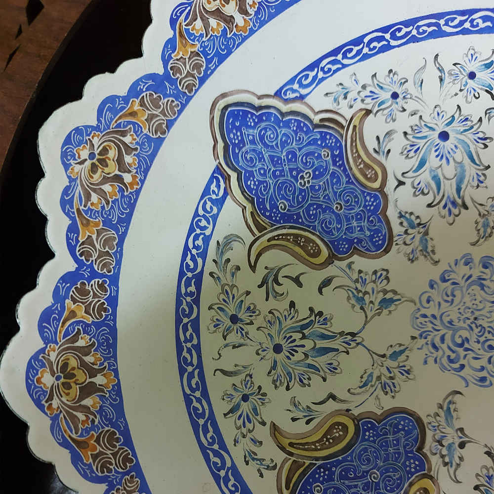 装饰铜盘——手绘波斯掐丝珐琅“塔兹希布”款