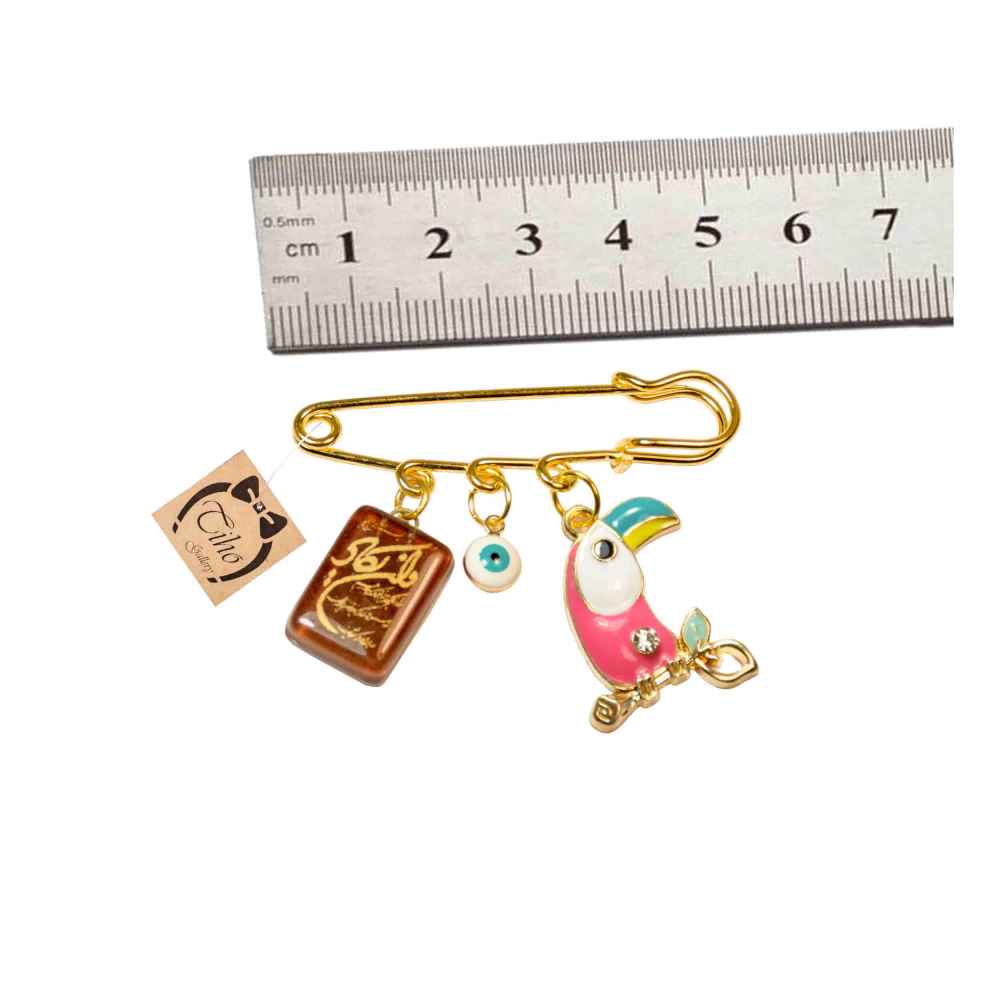 伊斯兰新生儿安全别针胸针 – 鹦鹉