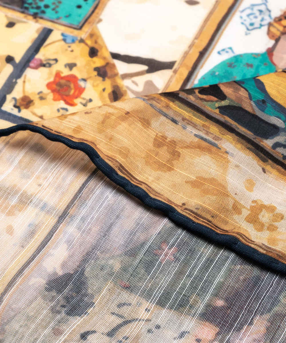 波斯女士真丝方巾 – 奢华亮丽 Khosro o Shirin 款