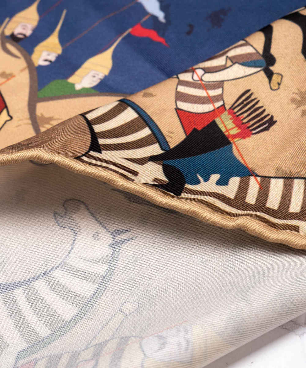 波斯女士真丝方巾 – 奢华亮丽 Razm 款