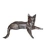 几何立体派银色猫雕像 – 艺术动物雕塑