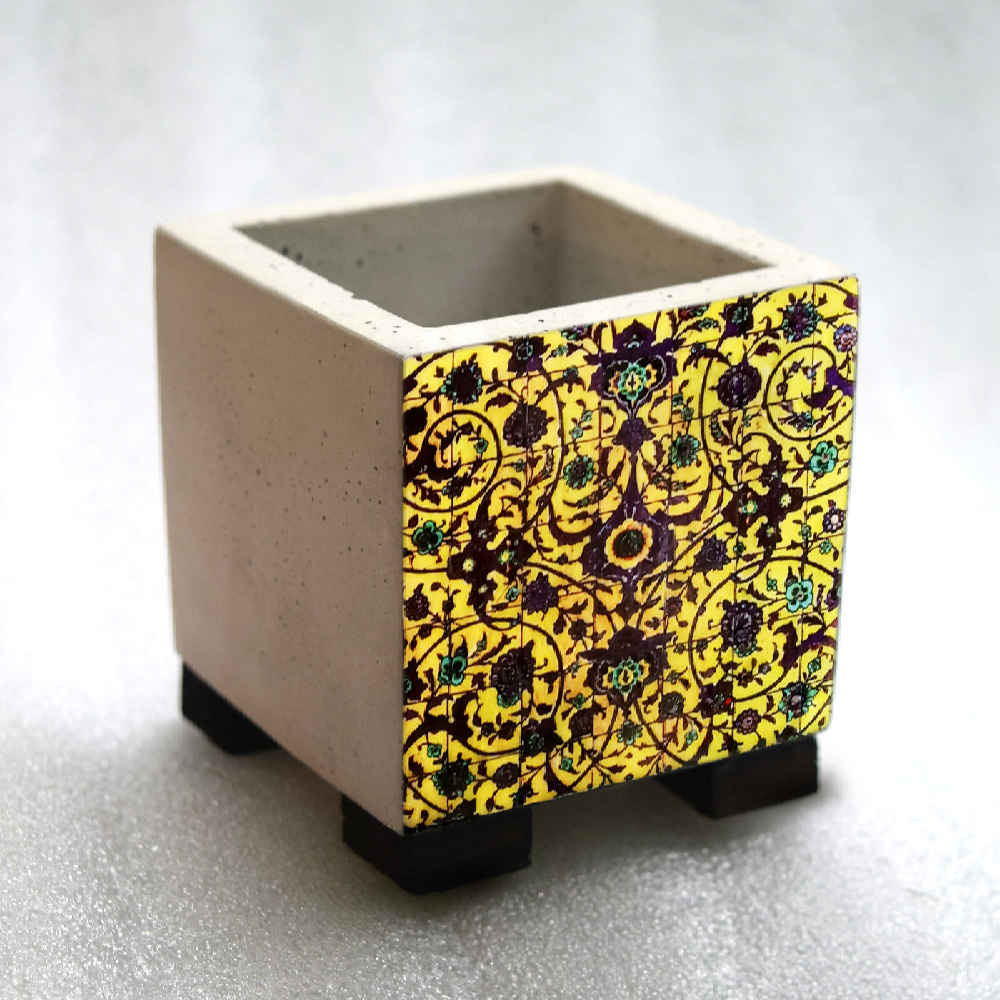 装饰波斯方形混凝土花瓶 – 模型 Katayun（卡塔云）