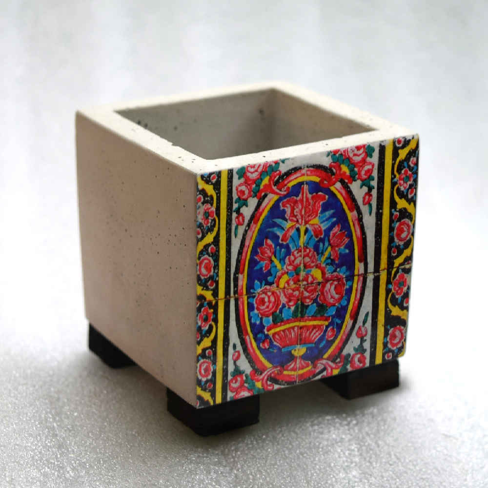 装饰波斯方形混凝土花瓶 – 模型 Narnia（纳尼亚）