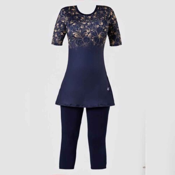 女士两件套短袖泳装 – Floral 款