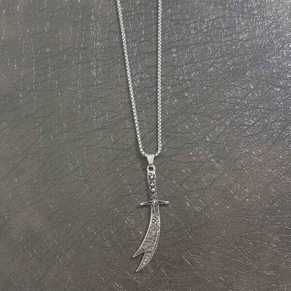 Zulfiqar 剑项链 – 伊斯兰钢制剑吊坠