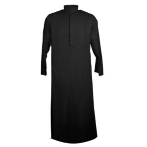 男士黑色阿联酋风格 Dishdasha Thawb – 传统阿拉伯服饰