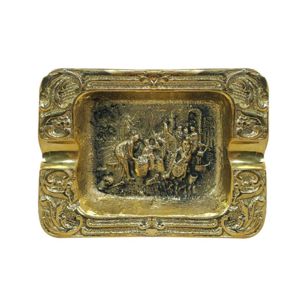 手工雕刻黄铜烟灰缸 – 精致“雅斯纳”艺术设计