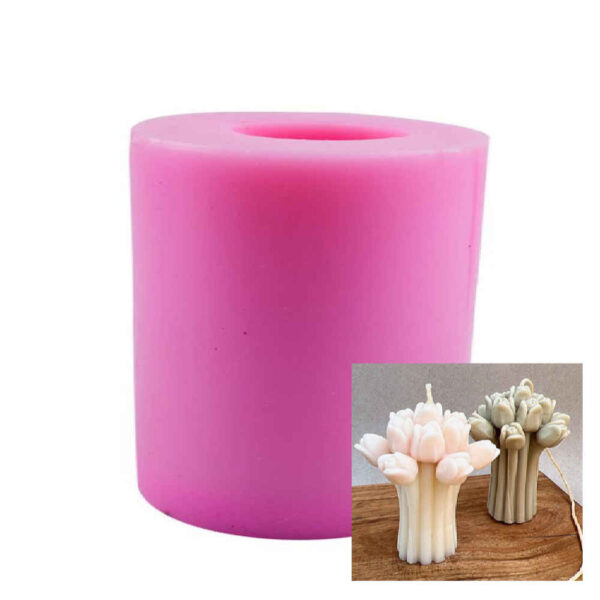 郁金香花束硅胶蜡烛模具