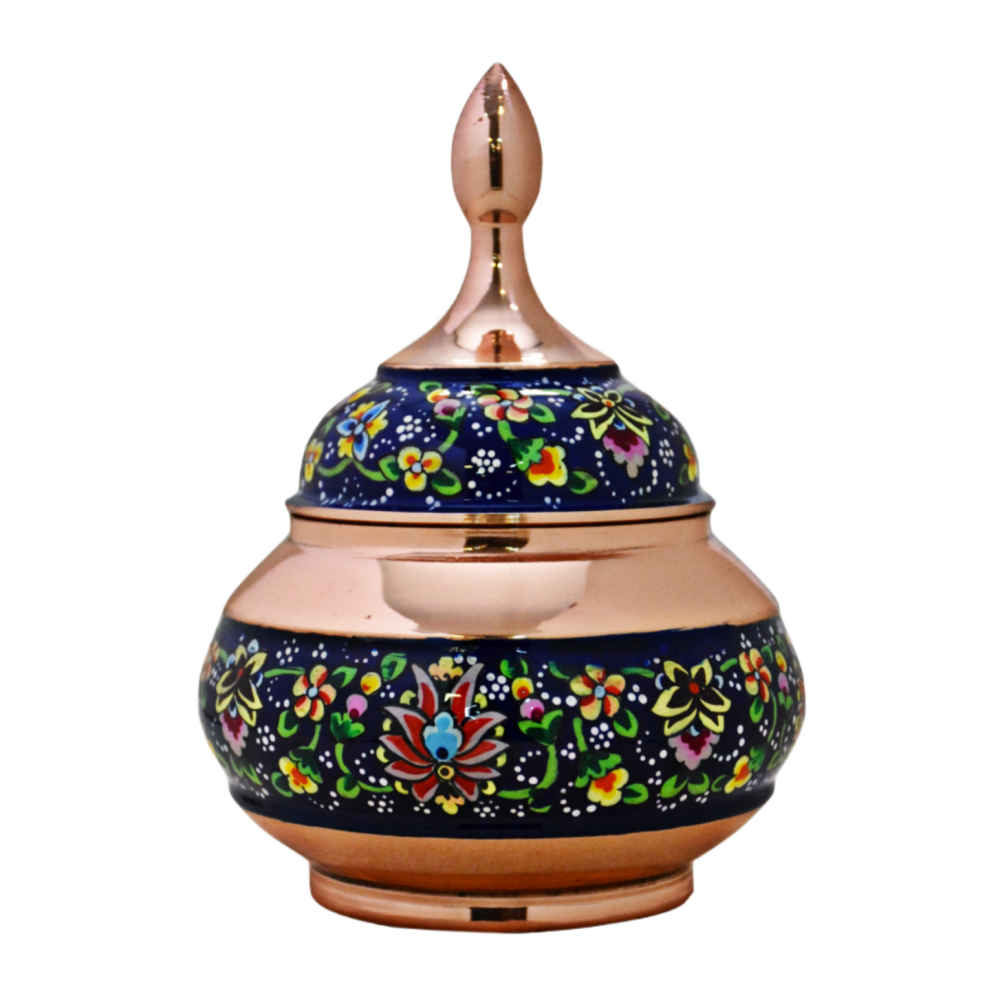 Main image of 手工波斯铜制带盖糖碗 – 珐琅（Minakari）Jahan 款