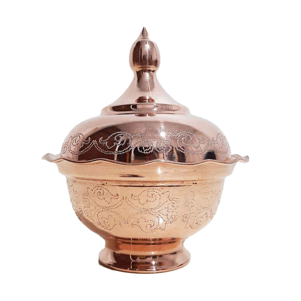 Main image of 手工波斯铜制带盖糖碗 – 锤纹 Sima