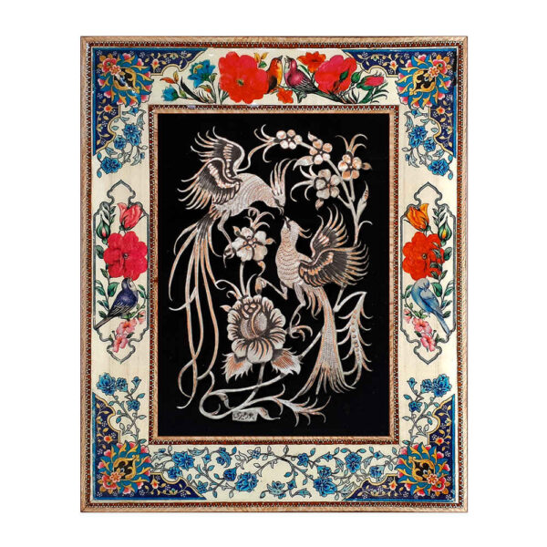 手工镶框波斯雕刻铜艺术 “法拉赫纳兹” – 传统墙饰