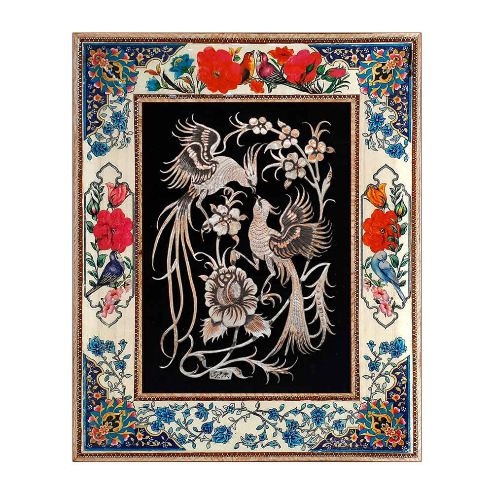 Main image of 手工镶框波斯雕刻铜艺术 “法拉赫纳兹” – 传统墙饰