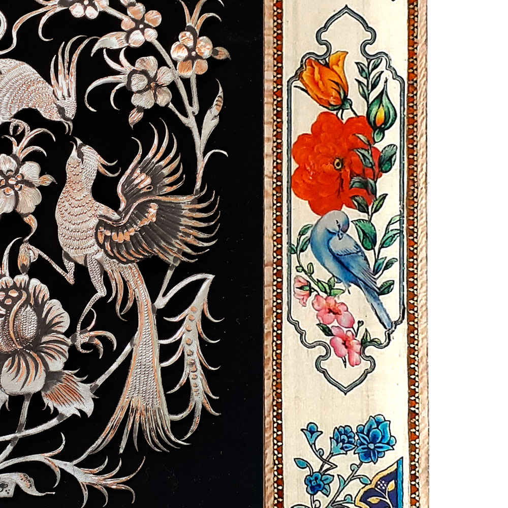 手工镶框波斯雕刻铜艺术 “法拉赫纳兹” – 传统墙饰