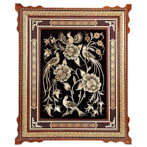 手工镶框波斯雕刻铜艺术 “玛希娅” – 传统墙饰