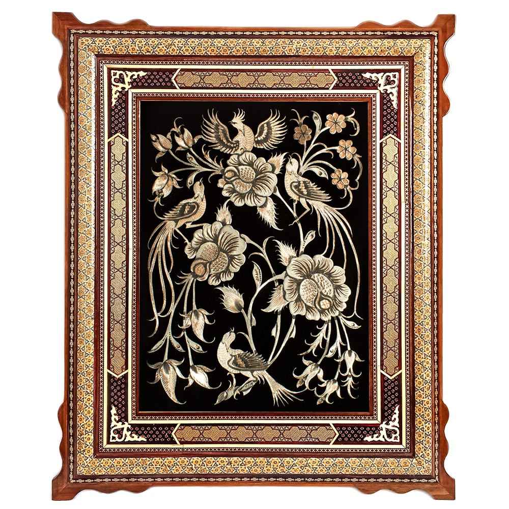 Main image of 手工镶框波斯雕刻铜艺术 “玛希娅” – 传统墙饰