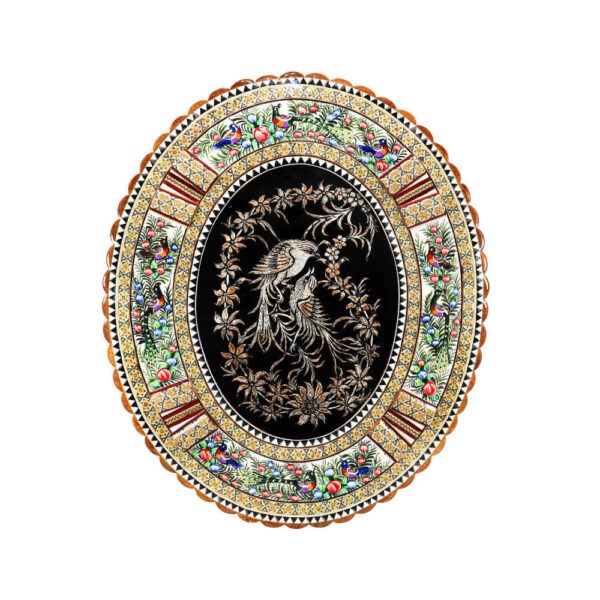 手工镶框波斯雕刻铜艺术 “拉希尔” – 传统墙饰