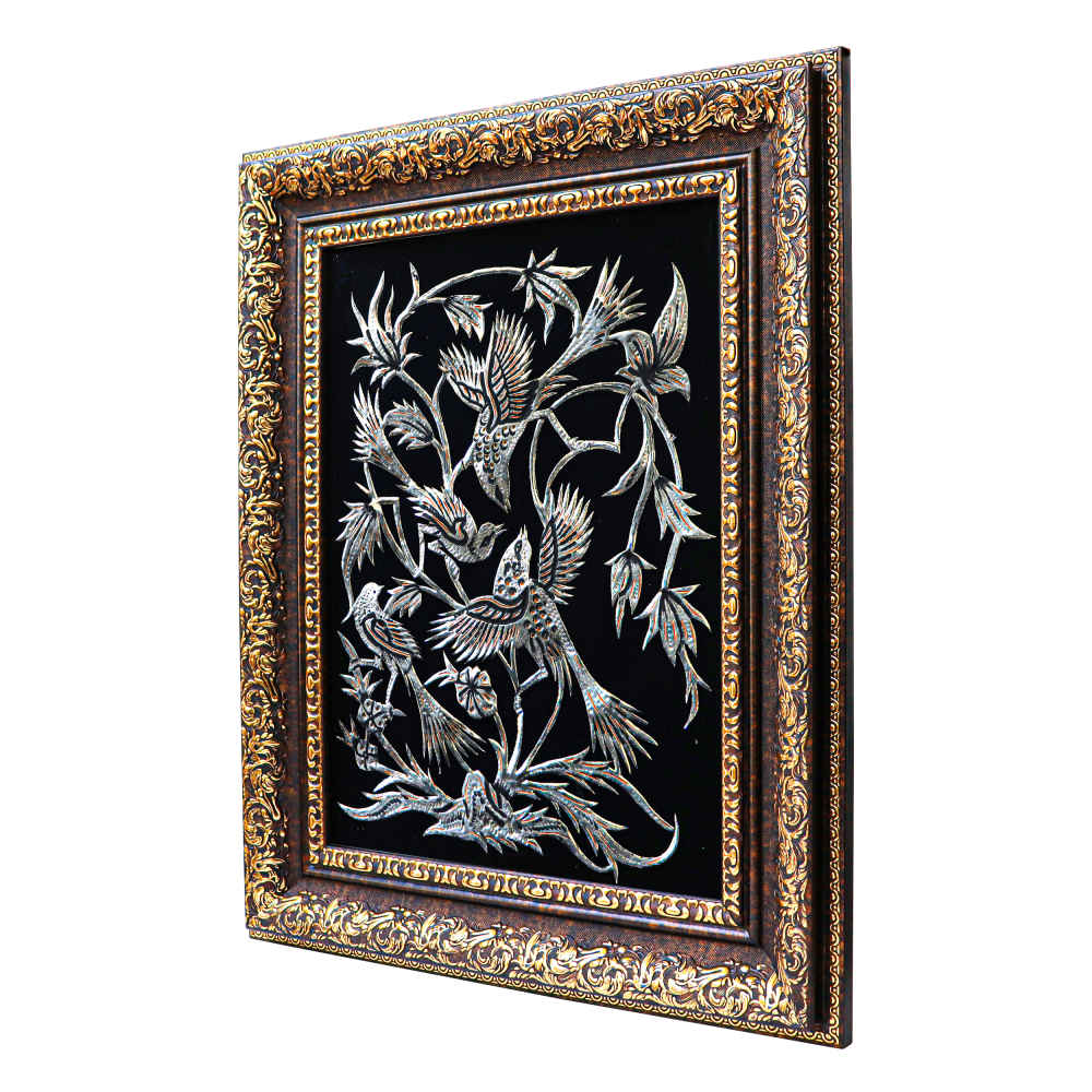 手工镶框波斯雕刻铜艺术 “塔玛娜” – 传统墙饰