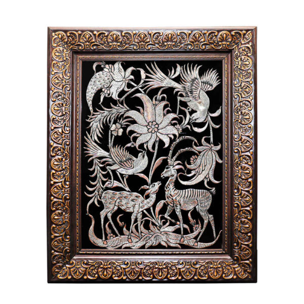 手工镶框波斯雕刻铜艺术 “扎里夫” – 传统墙饰