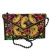 Thumbnail 6: 刺绣民族风天鹅绒手拿包，佩斯利图案