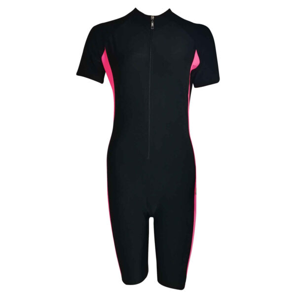 伊斯兰女士黑色连体保守泳装