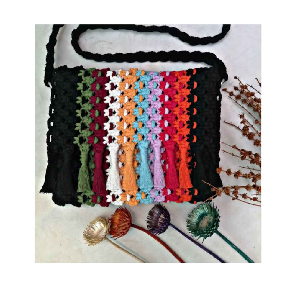 手工编织 Macrame 斜挎肩包，奢华手工 Negar