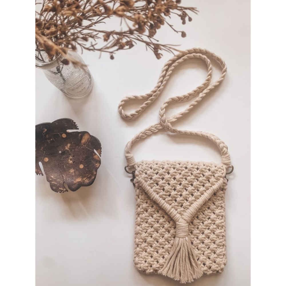 手工编织 Macrame 斜挎肩包，奢华手工 Rana