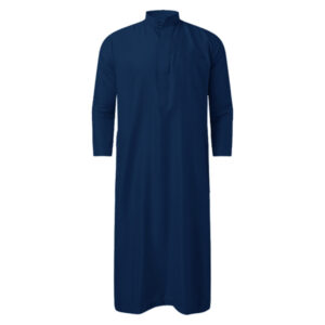 男士海军蓝阿联酋风格 Dishdasha Thawb – 传统阿拉伯长袍