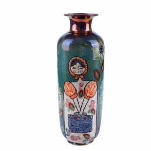 迷你陶瓷花瓶 – 单枝花，送礼佳品 女孩图案