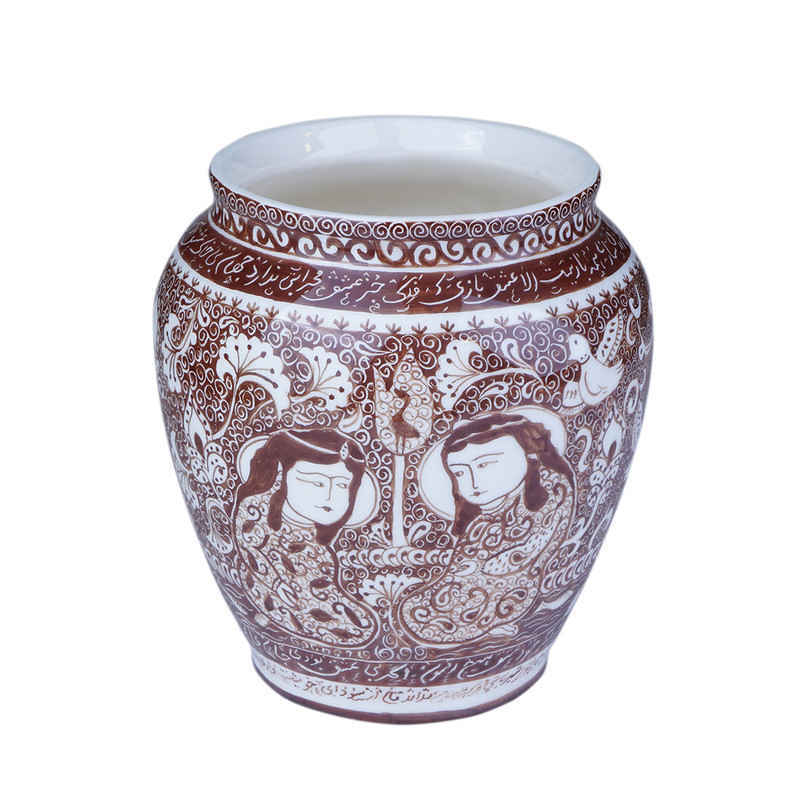 手工装饰波斯陶瓷花瓶 – 艺术图案 Khatoon（卡图恩）款