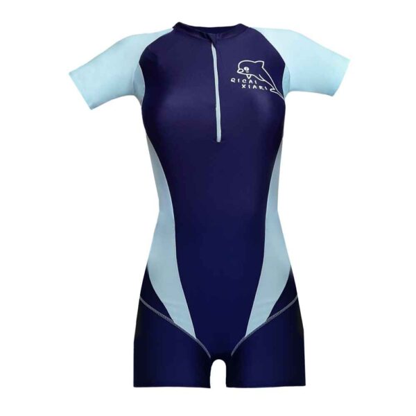 大码短袖女士保守泳装