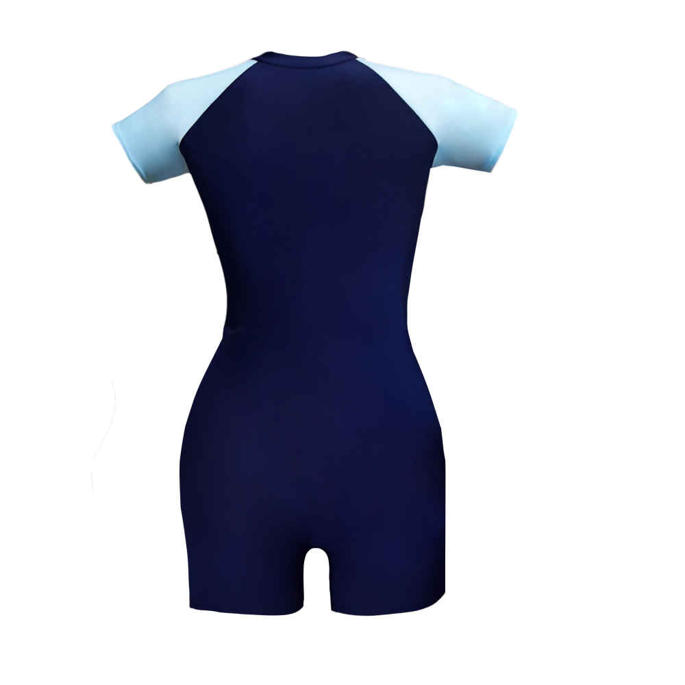 大码短袖女士保守泳装