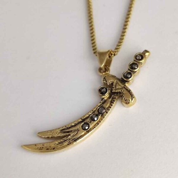 Zulfiqar 剑项链 – 伊斯兰剑吊坠