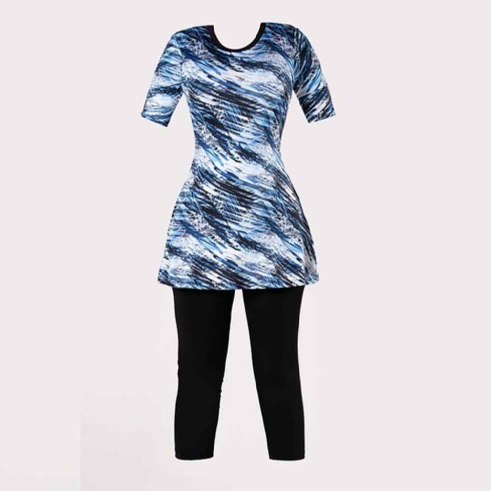 Main image of 女士两件套短袖防晒泳装