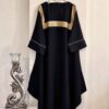 Thumbnail 2: 优雅穆斯林女士阿巴亚——黑色棉质面料