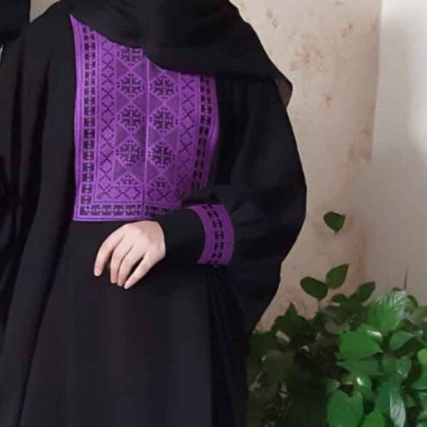 传统蝴蝶袖穆斯林女士阿巴亚——柔绉纱面料