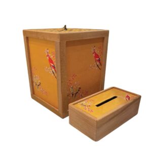 波斯木质垃圾桶与纸巾盒套装 – Parrot