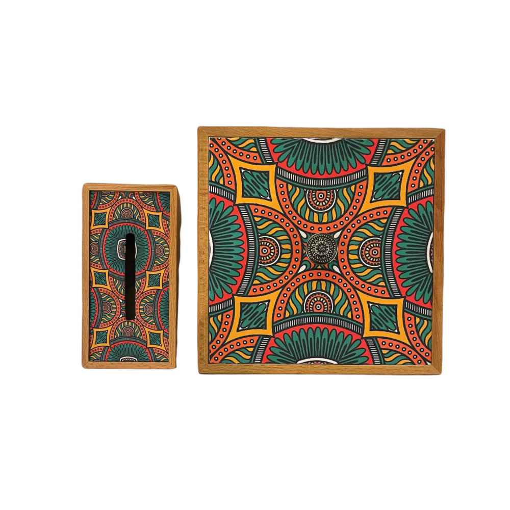 波斯木质垃圾桶与纸巾盒套装 – Sonati