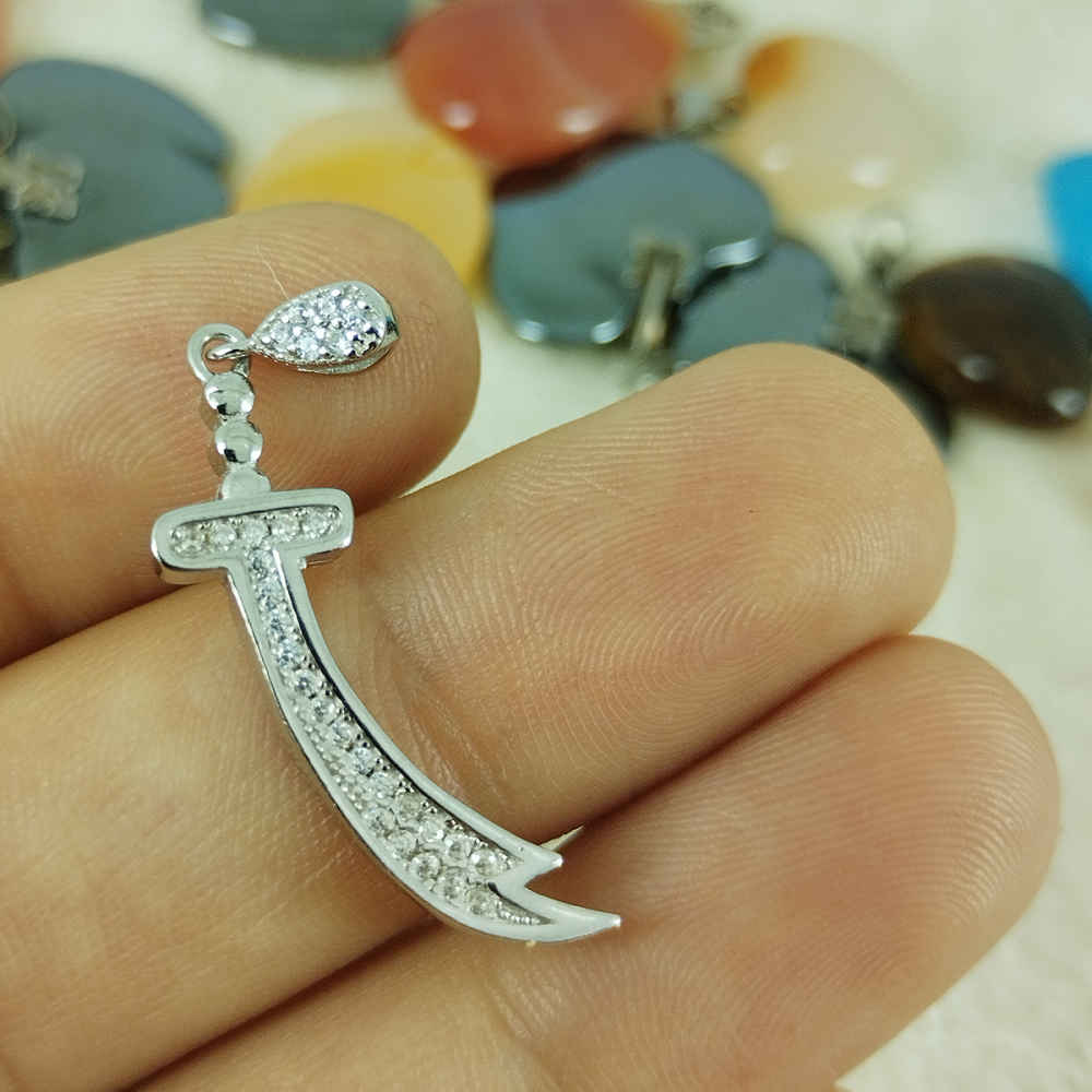 Zulfiqar 剑项链 – 伊斯兰银制剑项链 Imam Ali 款