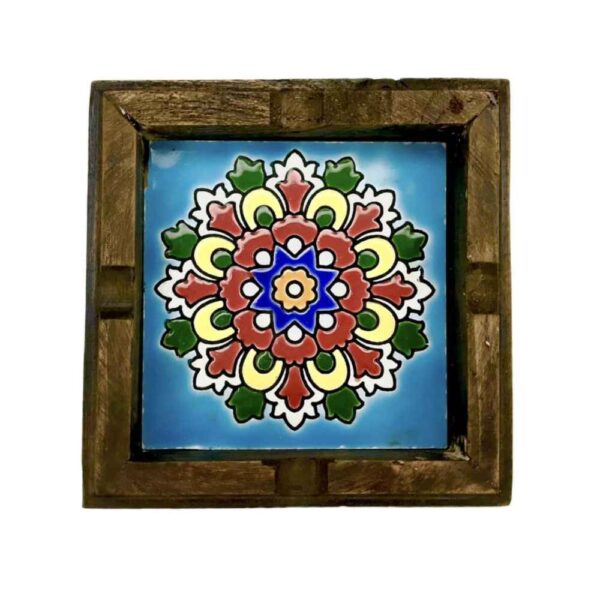 波斯木制烟灰缸 – 传统瓷砖“艾拉赫”设计