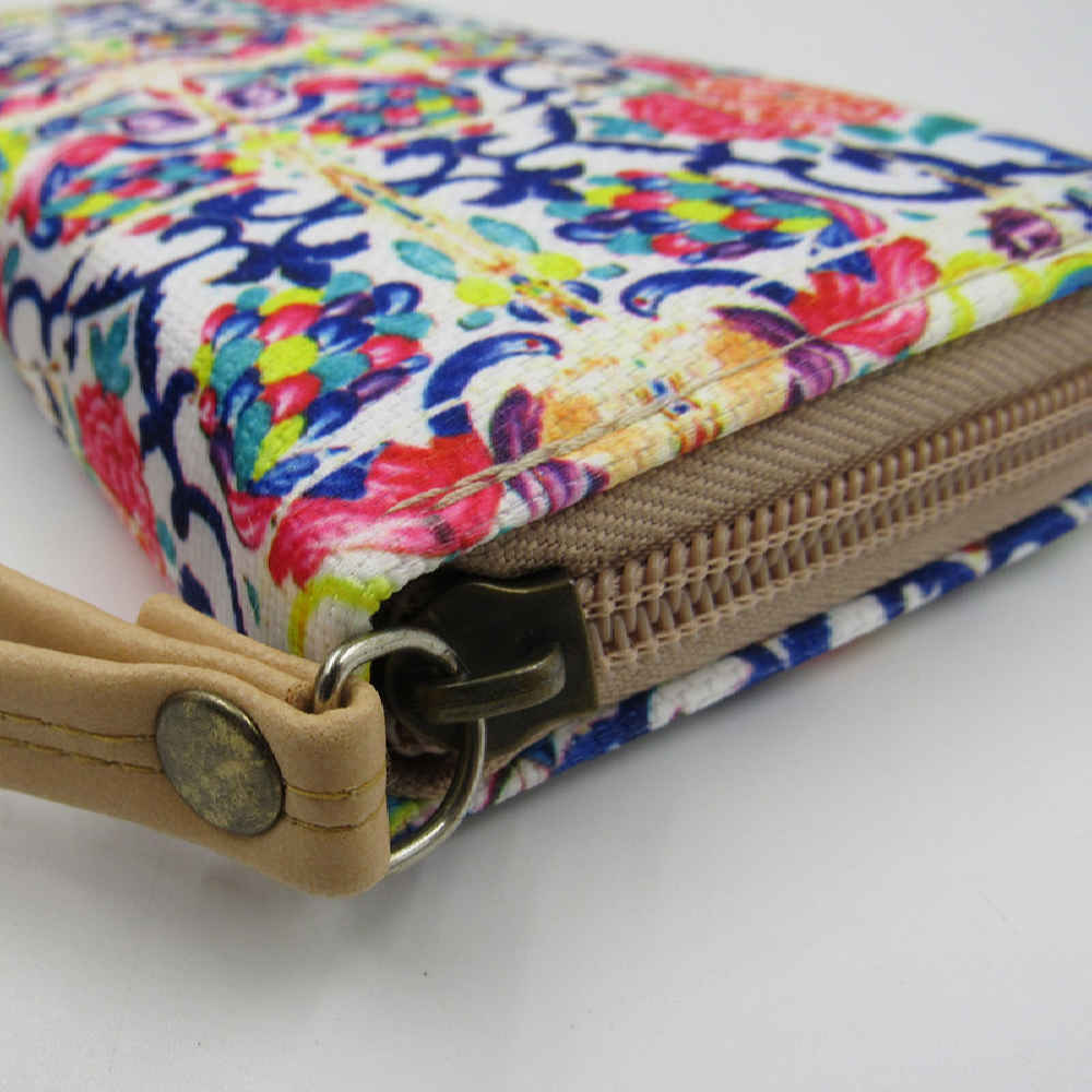 布质女士钱包,波斯艺术风格 Toranj 图案