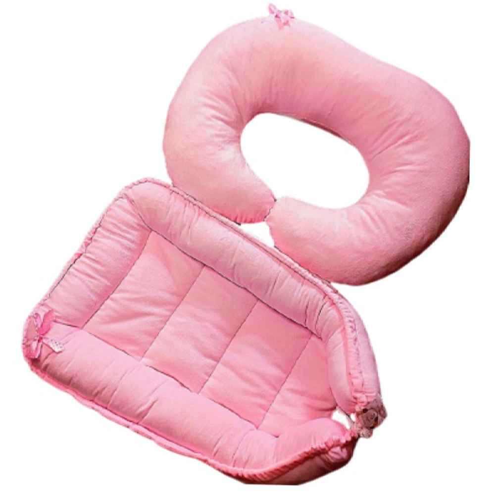 Main image of 粉色天鹅绒婴儿床 Nazila 款