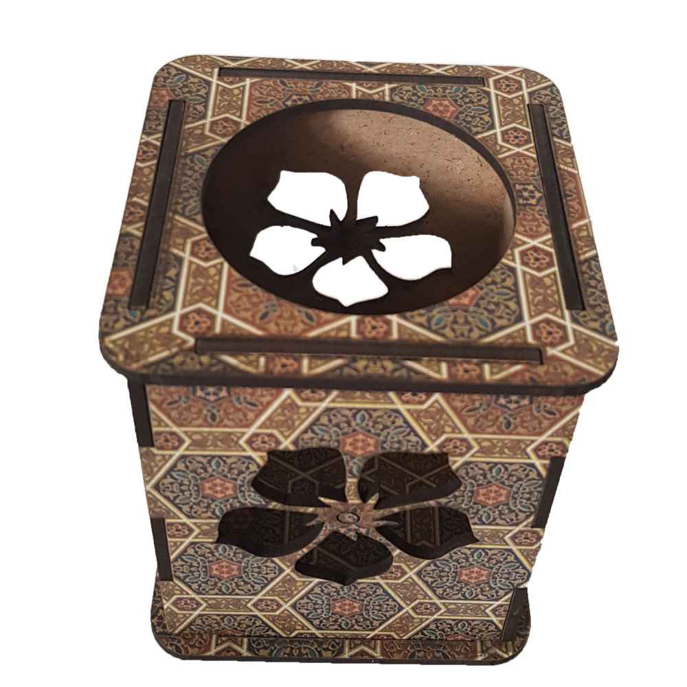 Fatima 书法 – 伊斯兰木质桌面笔筒