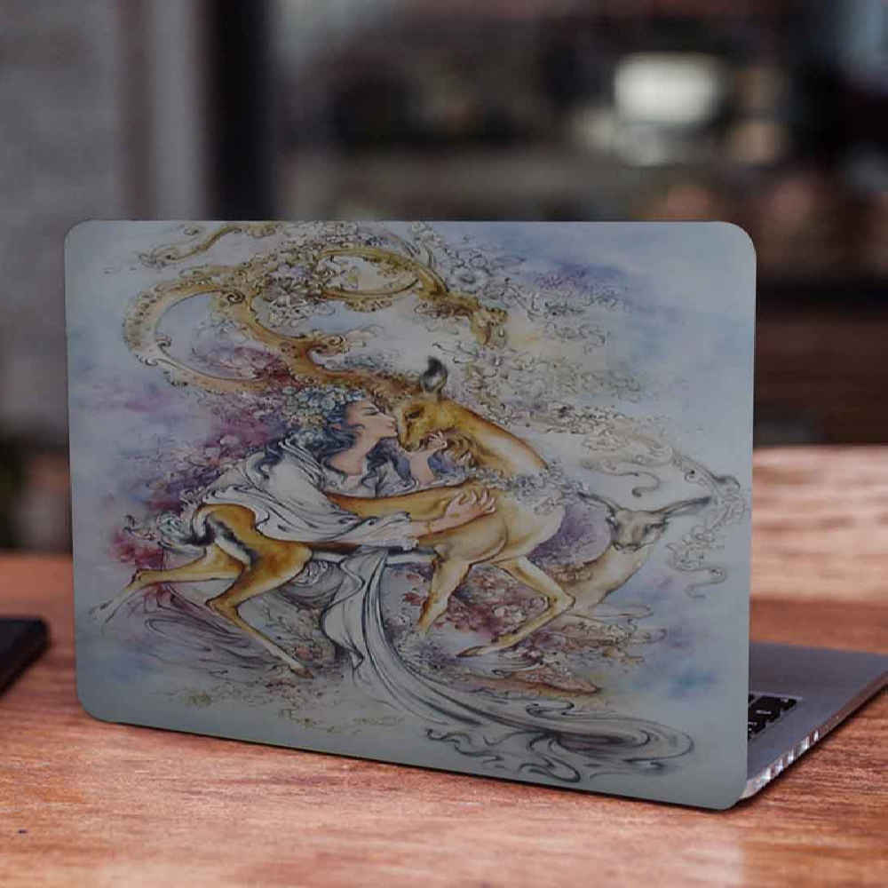 笔记本贴膜 – 女子与瞪羚图案