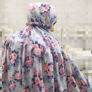 伊斯兰女士袖式祈祷长袍 – 花卉图案 Sama 款