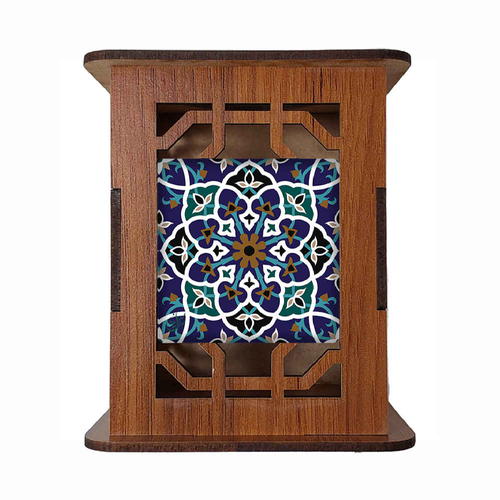 Main image of 蓝色设计 – 优雅波斯木质笔筒，适合办公空间